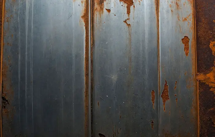 Scratched Metal Panel with Rust Background Image image